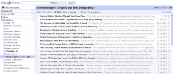 Branje RSS virov v Google Readerju.