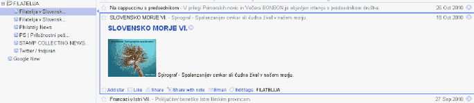 Posamezni RSS vir s povezavo na spletno stran.